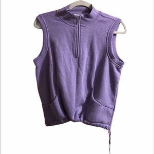 Ashworth Y2K Henley Sweater Vest Lavender Drawstrings Outdoor Camping Athleisure